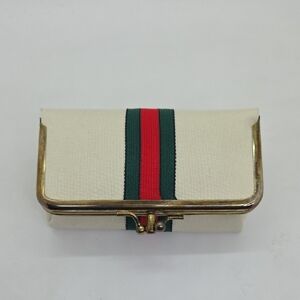 Vintage Travel Sewing Kit/Cosmetic Bag Cream with Gold Accents